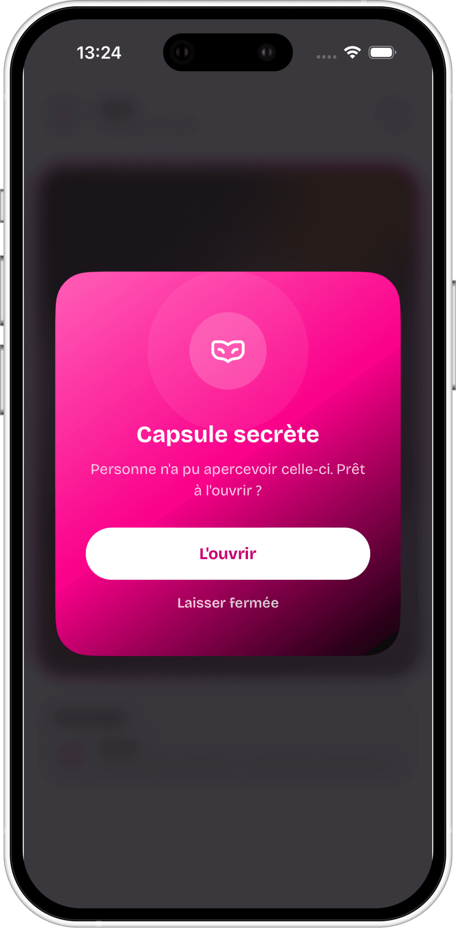 Une capsule secrète, avant son ouverture